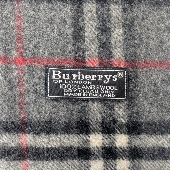 Burberry Lambswool Plaid Scarf Gray Unisex | Warm Soft Luxury | Fast Shipping - Picture 4 of 7